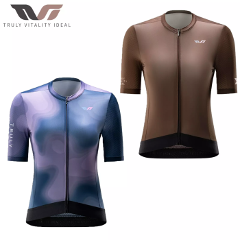 Preview: ROCKBROS | TVI Damen Kurzarm Rennrad-Trikot – Atmungsaktives Radtrikot mit Reißverschluss für den Sommer